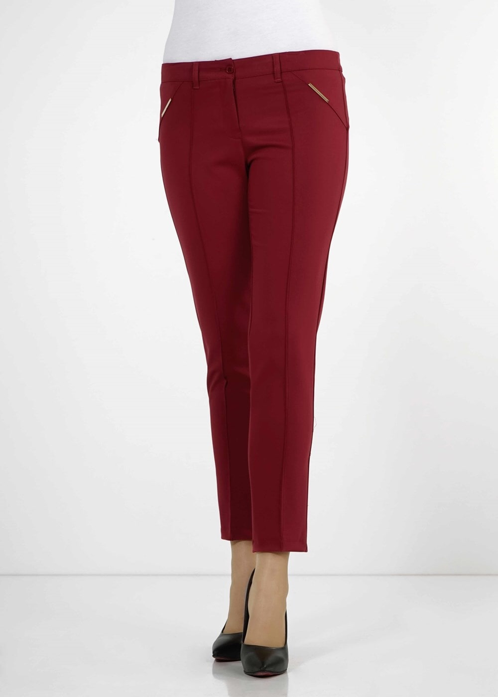 Tesettür giyim BORDO DAR PAÇA PANTOLON 3167 