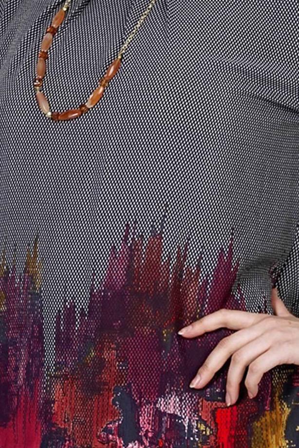 Vêtements hijab NOIR CHEMISIER À IMPRIMÉ 5322  - TRENDTESETTÜR