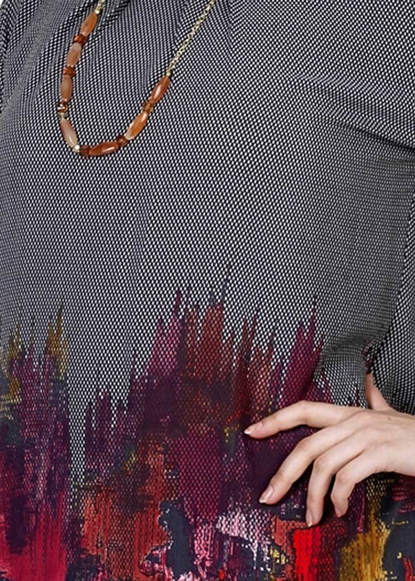 Vêtements hijab NOIR CHEMISIER À IMPRIMÉ 5322 