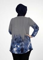 Vêtements hijab BLEU MARINE CHEMISIER À IMPRIMÉ 5322 