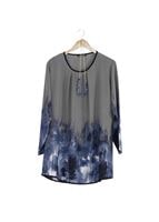 Hijab clothing NAVY BLUE PRINTED BLOUSE 5322 