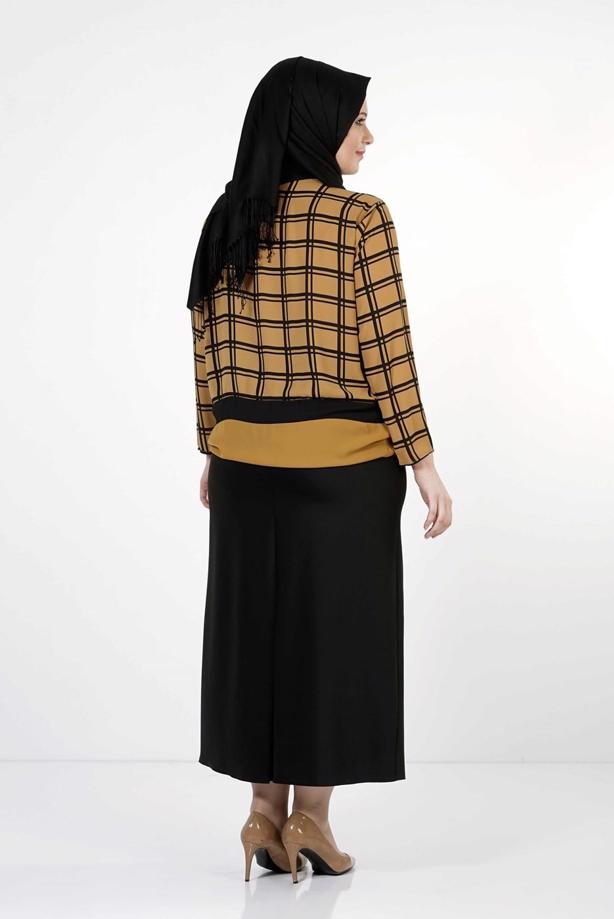 Vêtements hijab ORANGE CHEMISIER À CARREAUX 5341  - TRENDTESETTÜR