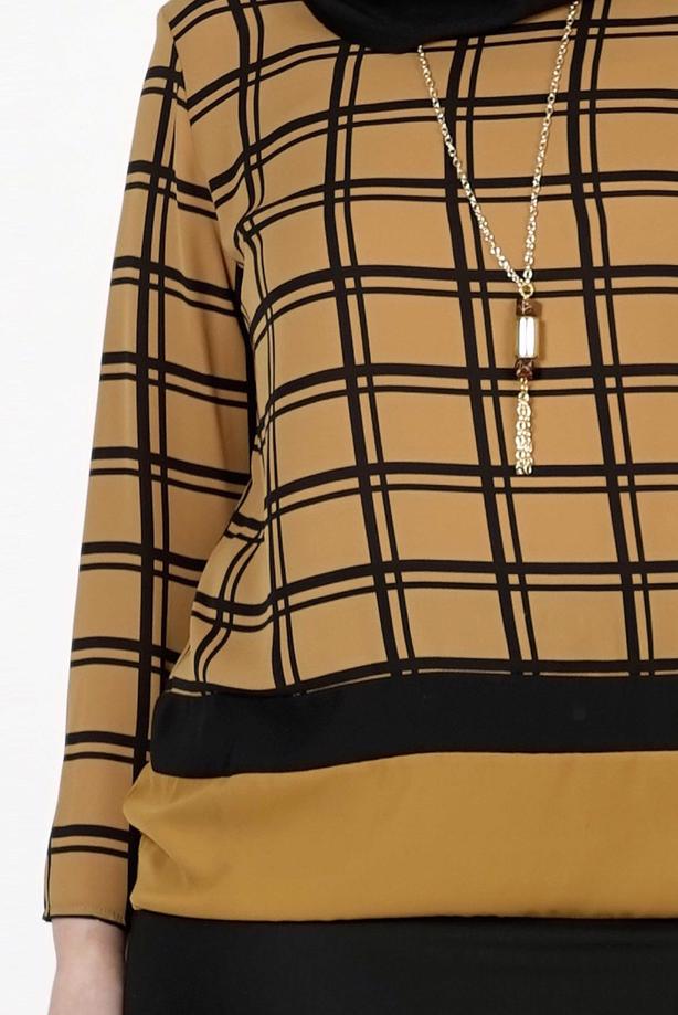 Vêtements hijab ORANGE CHEMISIER À CARREAUX 5341  - TRENDTESETTÜR