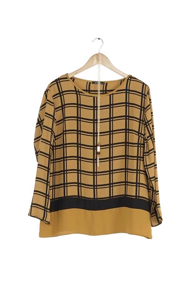 Vêtements hijab ORANGE CHEMISIER À CARREAUX 5341  - TRENDTESETTÜR