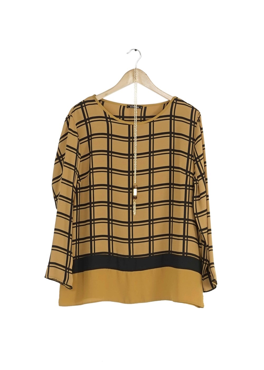 Vêtements hijab ORANGE CHEMISIER À CARREAUX 5341 