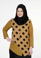 Hijab clothing ORANGE POLKADOT ASYMMETRIC CUT BLOUSE 5342 