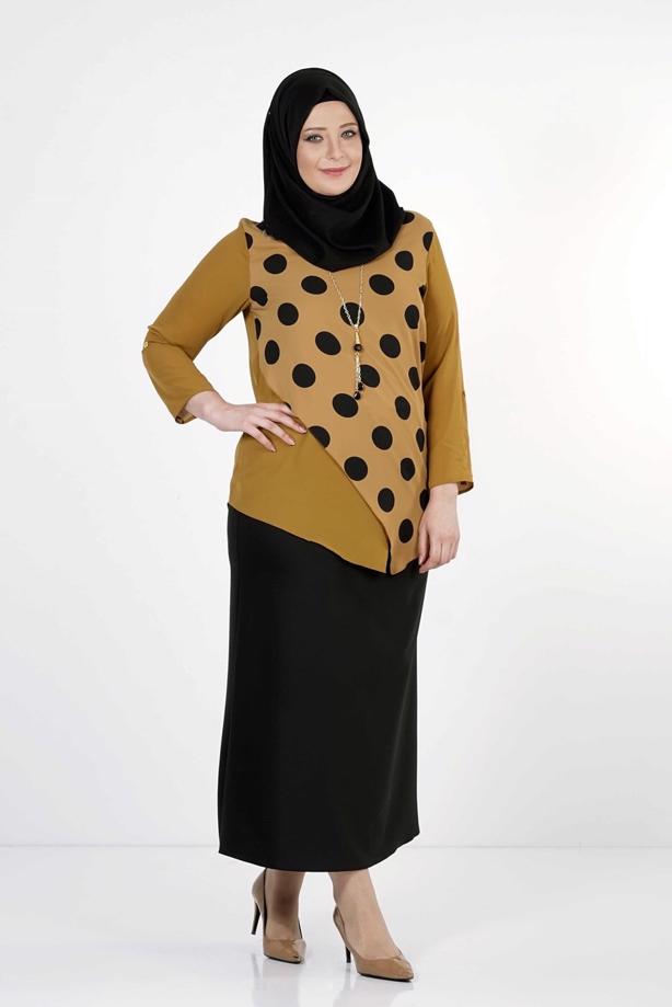 Vêtements hijab ORANGE CHEMISIER À POIS 5342  - TRENDTESETTÜR