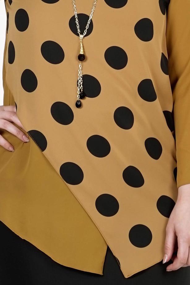 Vêtements hijab ORANGE CHEMISIER À POIS 5342  - TRENDTESETTÜR