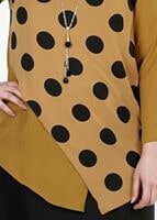 Hijab clothing ORANGE POLKADOT ASYMMETRIC CUT BLOUSE 5342 