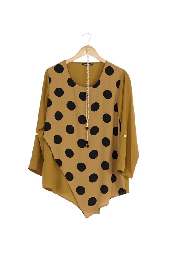 Vêtements hijab ORANGE CHEMISIER À POIS 5342  - TRENDTESETTÜR