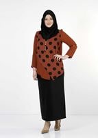 Vêtements hijab BRUN CHEMISIER À POIS 5342 