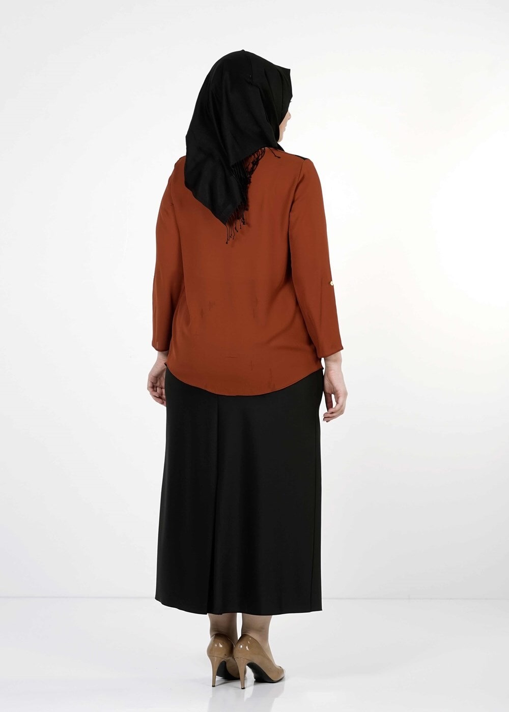 Vêtements hijab BRUN CHEMISIER À POIS 5342 