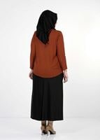 Vêtements hijab BRUN CHEMISIER À POIS 5342 