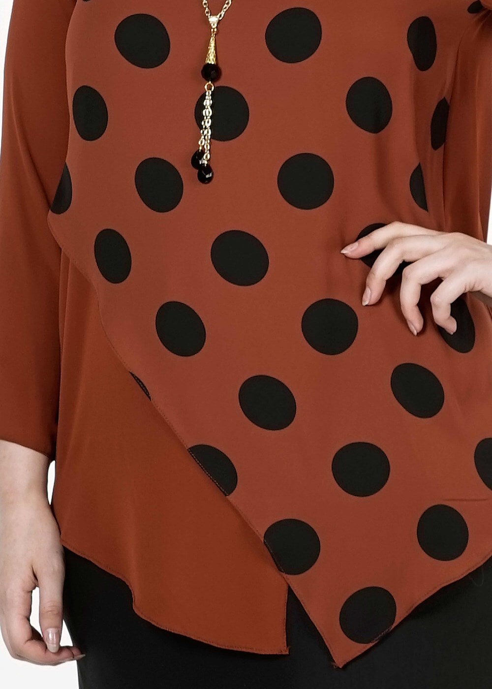 Vêtements hijab BRUN CHEMISIER À POIS 5342 