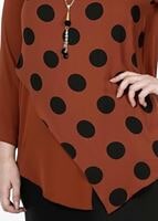 Vêtements hijab BRUN CHEMISIER À POIS 5342 