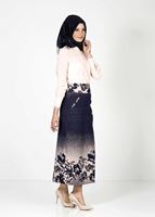 Tesettür giyim LACİVERT DÜĞMELİ DESENLİ ETEK 896 