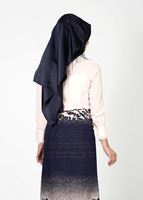 Tesettür giyim LACİVERT DÜĞMELİ DESENLİ ETEK 896 