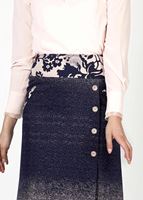 Tesettür giyim LACİVERT DÜĞMELİ DESENLİ ETEK 896 