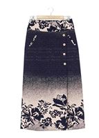 Tesettür giyim LACİVERT DÜĞMELİ DESENLİ ETEK 896 