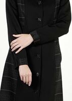 Tesettür giyim SİYAH DESENLİ PARDESÜ 7299 