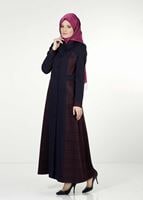 Tesettür giyim LACİVERT DESENLİ PARDESÜ 7299 