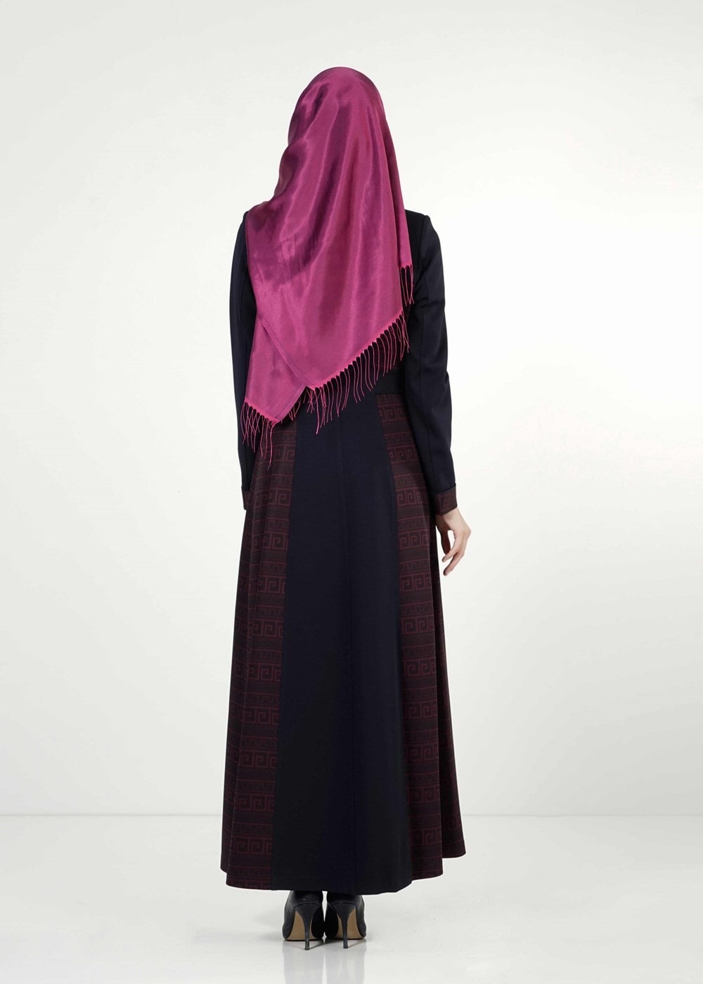 Tesettür giyim LACİVERT DESENLİ PARDESÜ 7299 