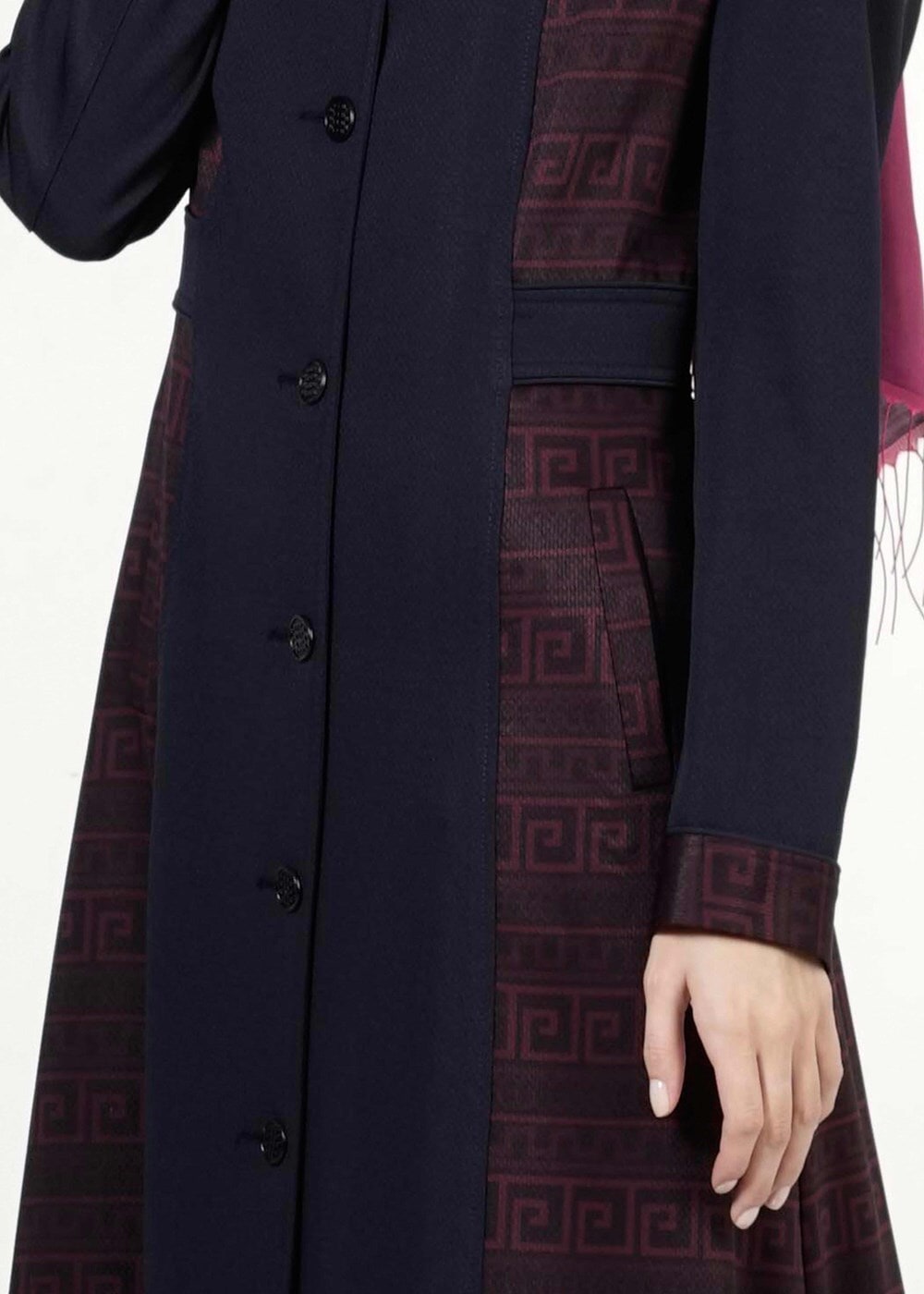 Tesettür giyim LACİVERT DESENLİ PARDESÜ 7299 