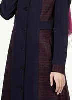 Tesettür giyim LACİVERT DESENLİ PARDESÜ 7299 