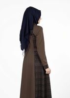 Tesettür giyim VİZON DESENLİ PARDESÜ 7299 