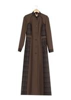 Tesettür giyim VİZON DESENLİ PARDESÜ 7299 