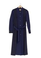 Tesettür giyim LACİVERT ETNİK DESEN DÜĞMELİ TRENÇKOT 7300 