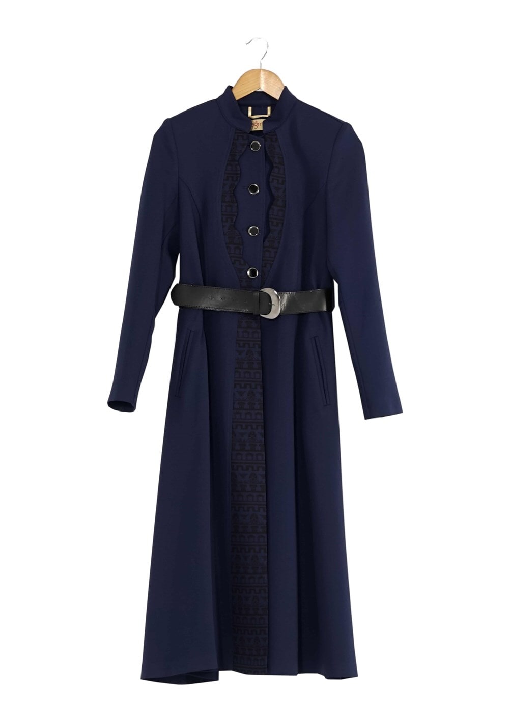 Tesettür giyim LACİVERT HAKİM YAKA DÜĞMELİ TRENÇKOT 7311