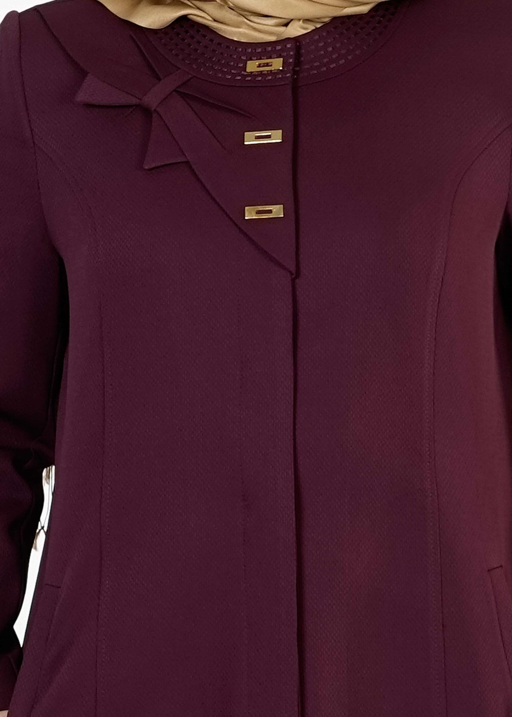 Hijab clothing PLUM HIDDEN BUTTONED TOPCOAT 7314