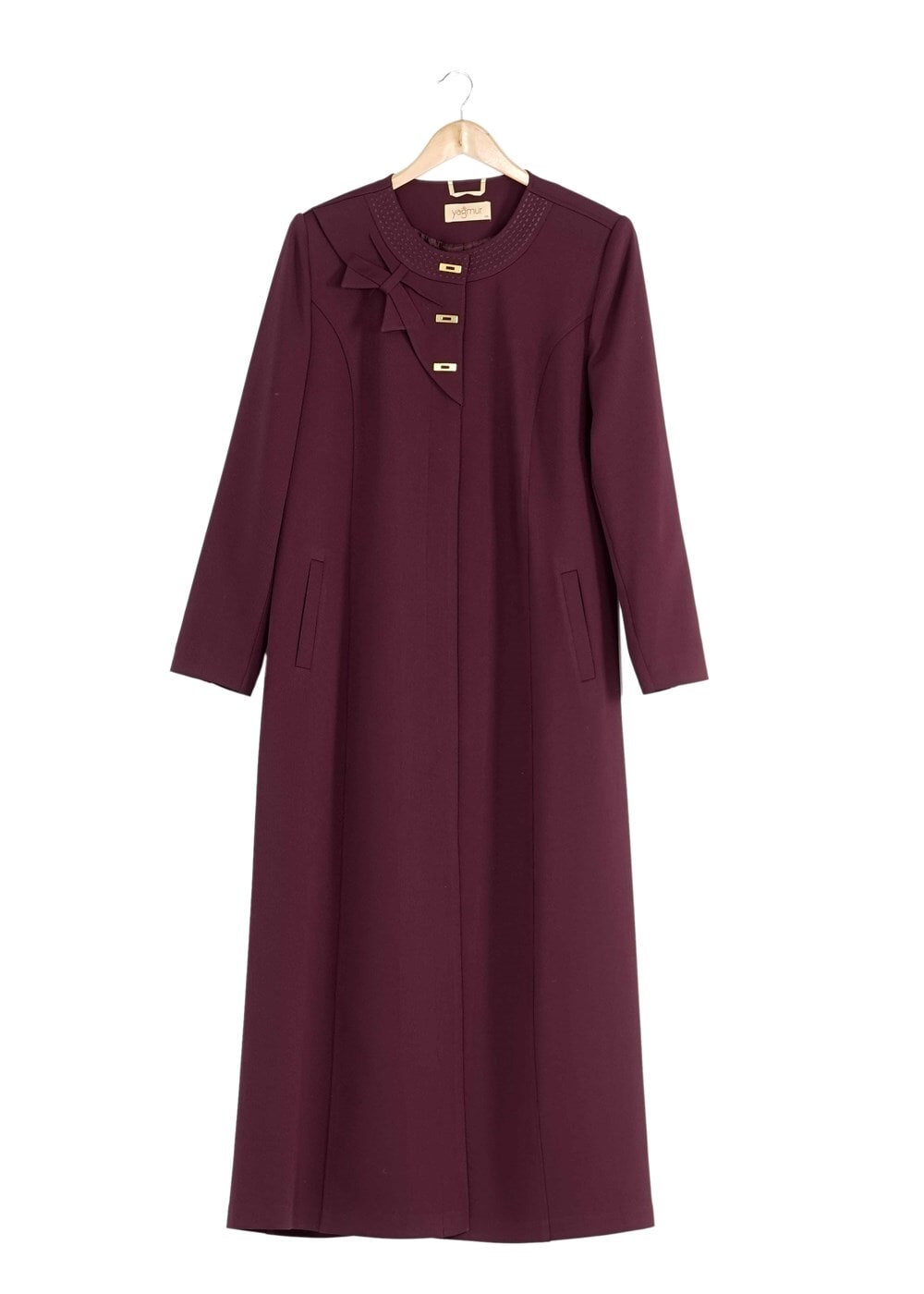 Hijab clothing PLUM HIDDEN BUTTONED TOPCOAT 7314