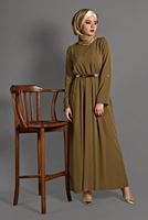 Tesettür giyim TURUNCU 4119 ELBİSE