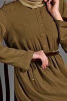 Tesettür giyim TURUNCU 4119 ELBİSE