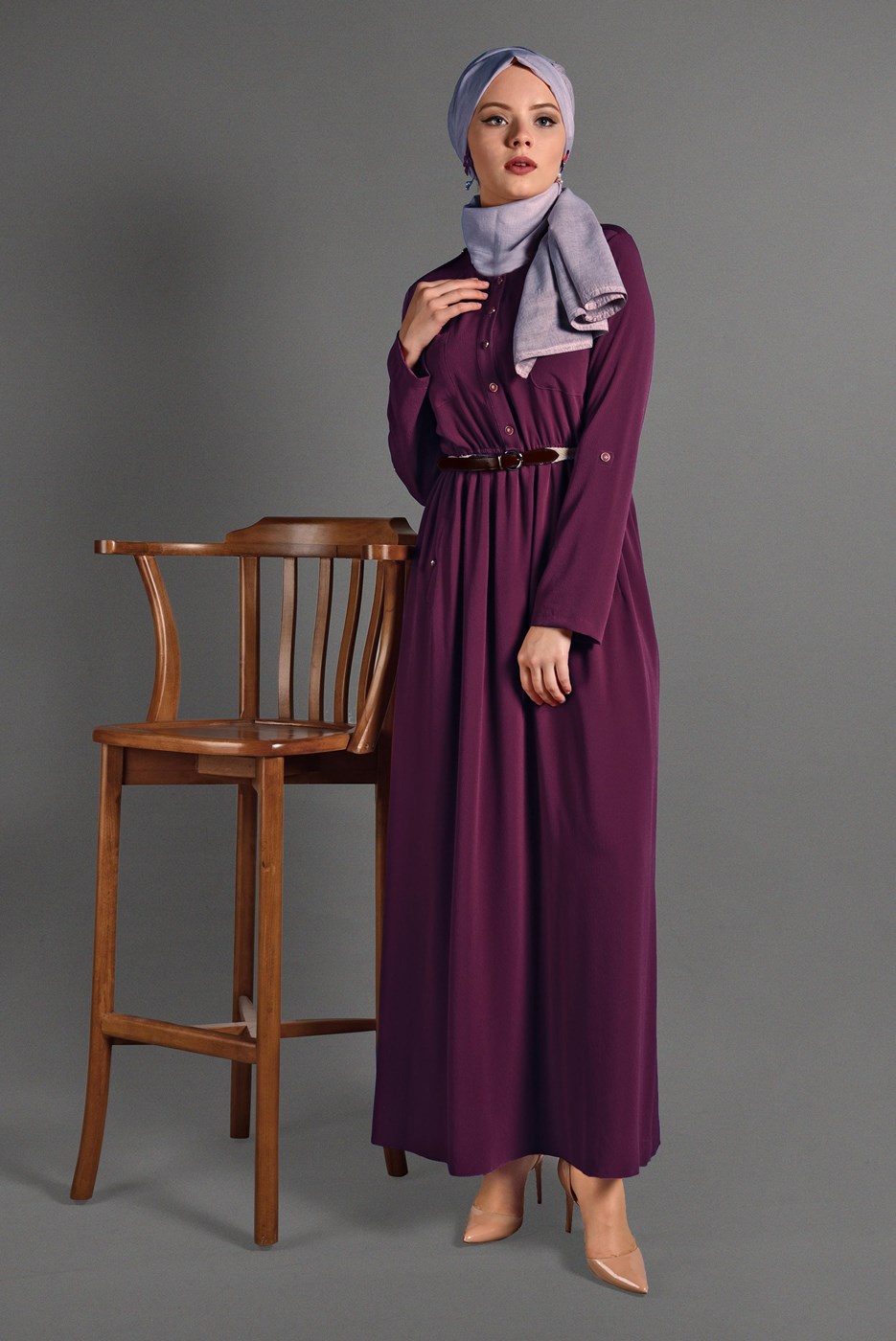 Tesettür giyim MOR 4119 ELBİSE