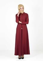 Tesettür giyim BORDO 4128 ELBİSE