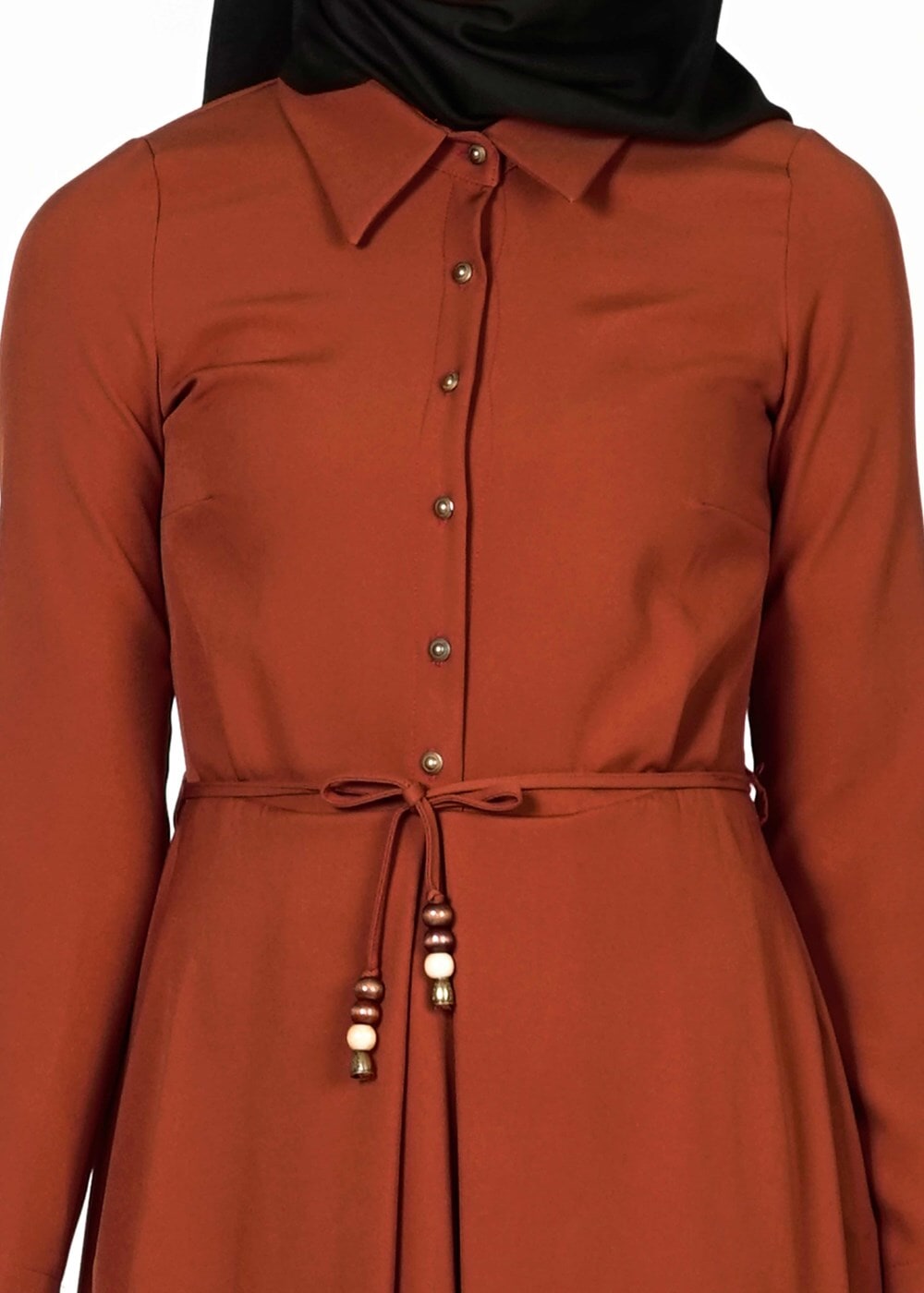 Tesettür giyim KAHVE 4128 ELBİSE