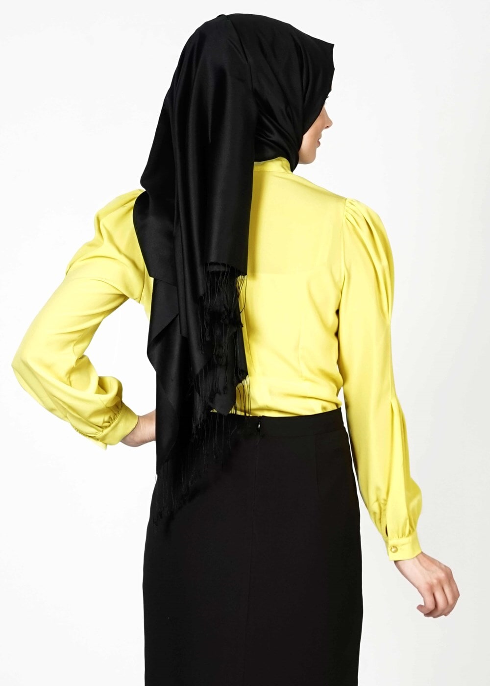Tesettür giyim SARI 6119 BLUZ