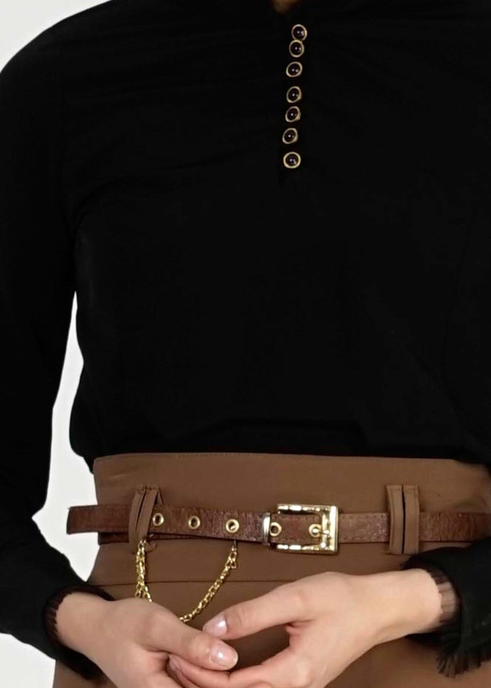 Tesettür giyim SİYAH 6144 BLUZ