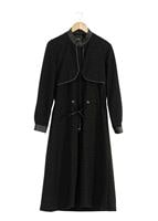 Tesettür giyim YEŞİL DERİ HAKİM YAKA TRENÇKOT 7130 