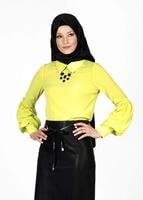 Tesettür giyim SARI 6118-1 BLUZ