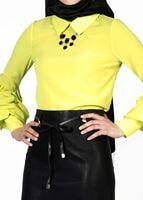 Tesettür giyim SARI 6118-1 BLUZ