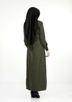 Hijab clothing KHAKI LEATHER DETAIL SUIT 9111-1 