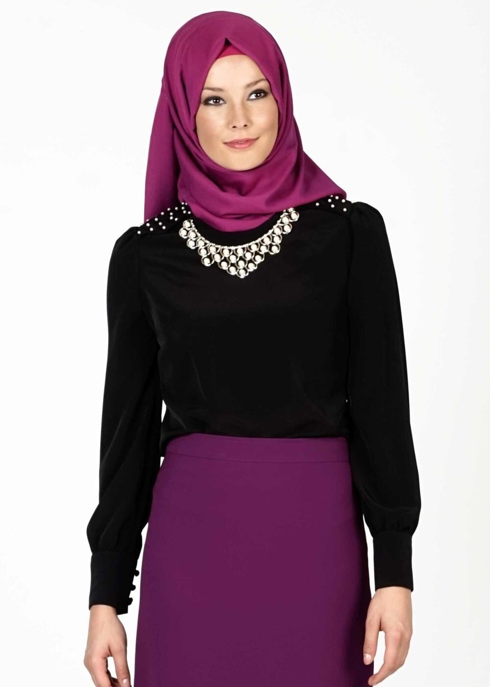 Tesettür giyim SİYAH 6145 BLUZ