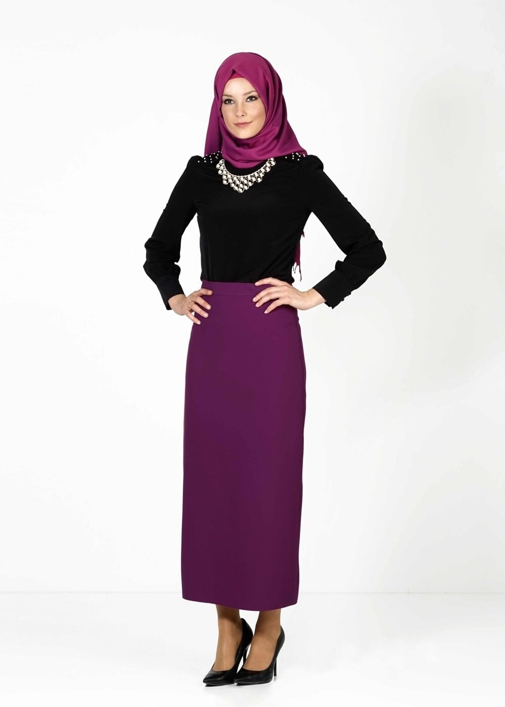 Tesettür giyim SİYAH 6145 BLUZ