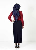 Tesettür giyim BORDO 6145 BLUZ