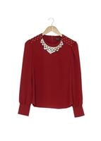 Tesettür giyim BORDO 6145 BLUZ