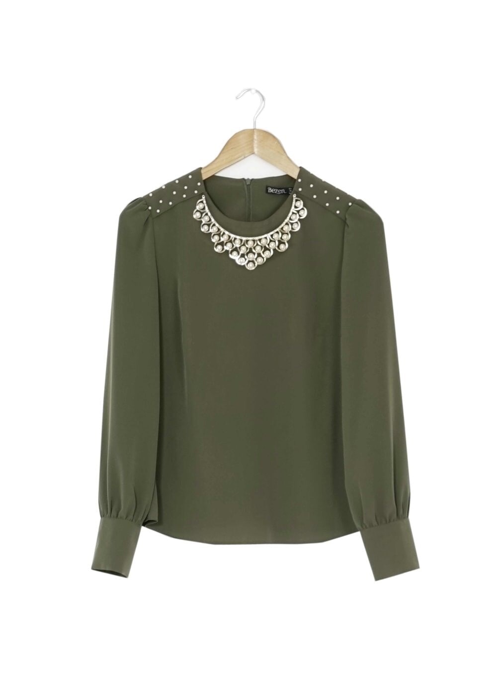 Tesettür giyim HAKİ 6145 BLUZ